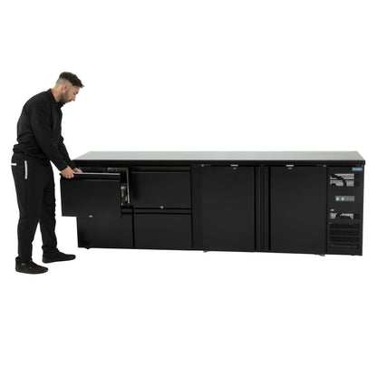 GL456 Polar U-serie dubbele deur back bar toonbank koelkast met laden