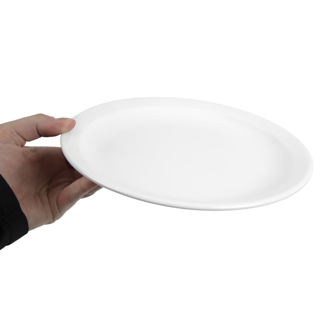 CB490 Olympia Whiteware Borden Met Smalle Rand 25cm (12 Stuks)