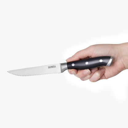 GR919 Olympia Premium Geklonken Steakmessen Met Zwarte Abs Handvatten (6 stuks)