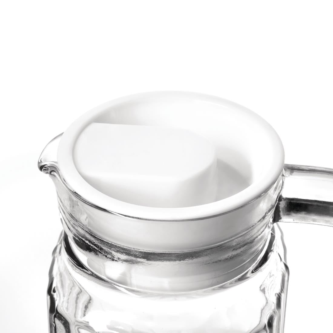 GF922 Olympia glazen kannen met deksel 1Ltr (6 stuks)