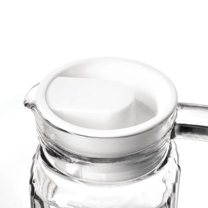 GF922 Olympia glazen kannen met deksel 1Ltr (6 stuks)