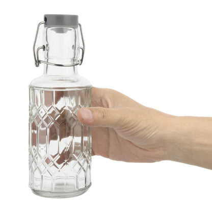 DN818 Olympia geo glazen waterfles met stop 380 ml (6 stuks)