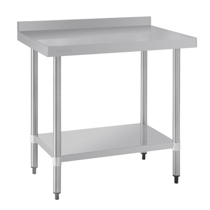 T380 Vogue RVS werktafel met achteropstand 90x90x60cm