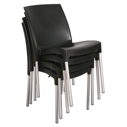 GJ976 Stapelbare bistro zijstoelen zwart (4 stuks)
