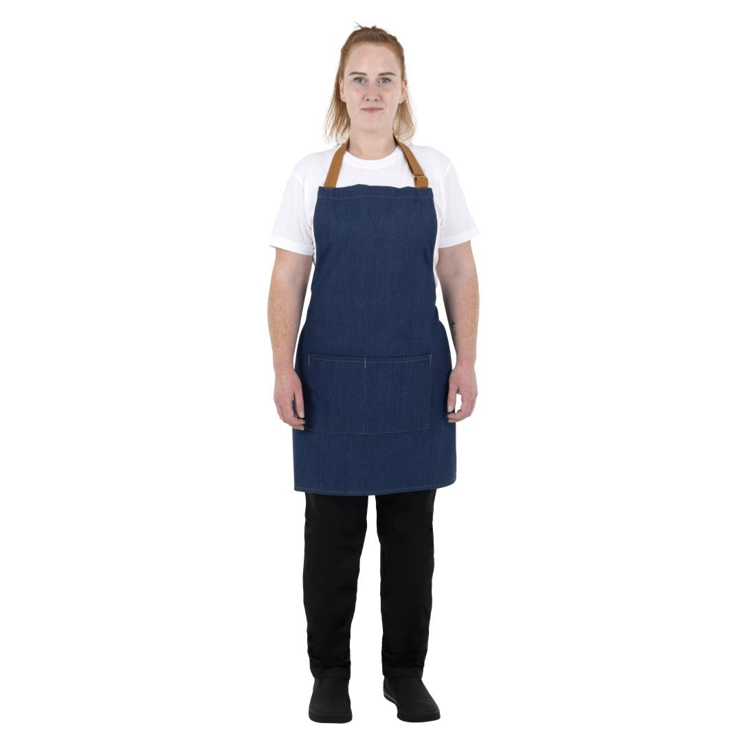 BA158 Southside Denim Blauw Short Met Bruine Bandjes
