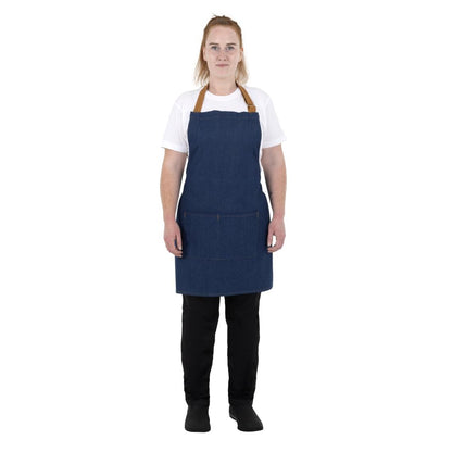BA158 Southside Denim Blauw Short Met Bruine Bandjes