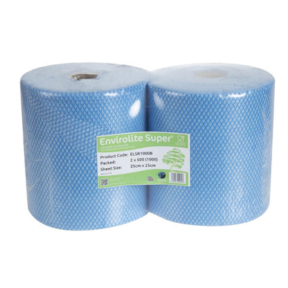 FA204 EcoTech Envirolite Super antibacteriële schoonmaakdoekjes blauw (2 x 500 stuks)