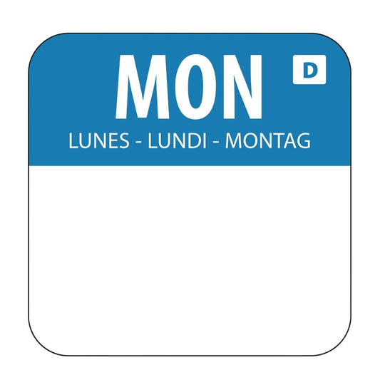 U777 Hygiplas oplosbare blanco kleurcode voedseletiketten maandag (1000 stuks)