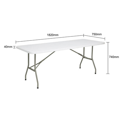 UU579 Bolero Opvouwbare Rechthoekige Tafel 6ft Wit
