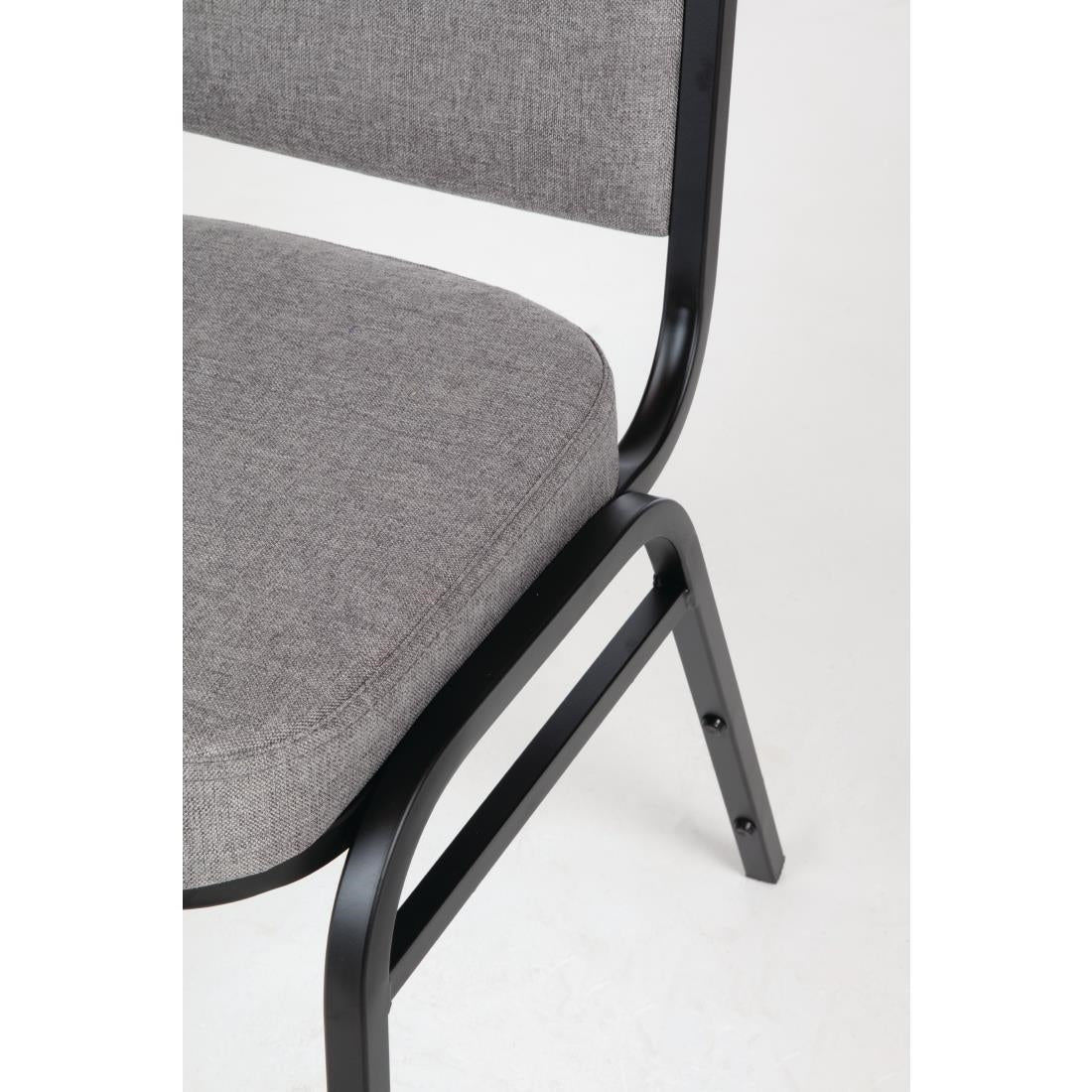 DA602 Bolero stalen stapelstoel met vierkante rugleuning grijs (4 stuks)
