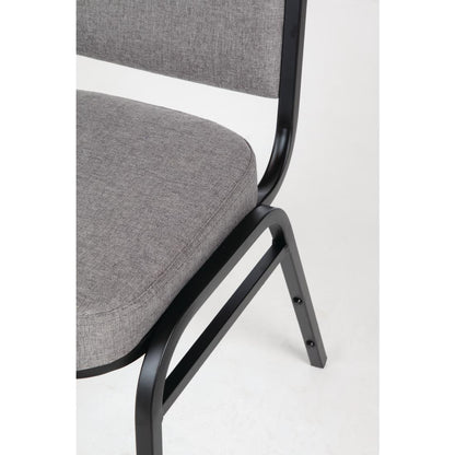 DA602 Bolero stalen stapelstoel met vierkante rugleuning grijs (4 stuks)