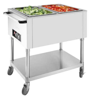JB983 Buffalo Mobiele bain marie wagen 2x 1/1GN