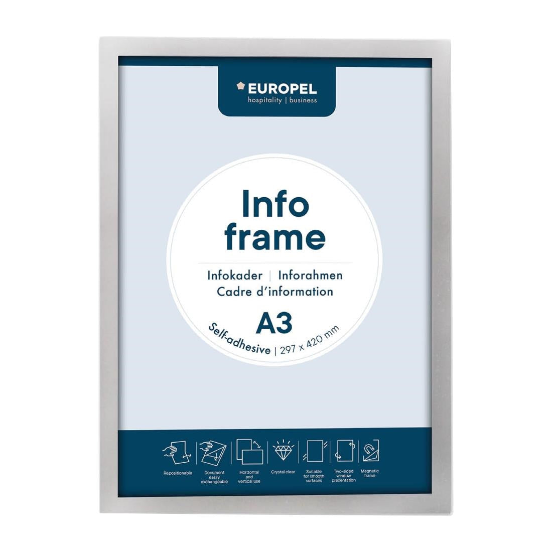 HU453 Europel Infolijst / Zelfklevende Set 2 Stuks A3 Zilver