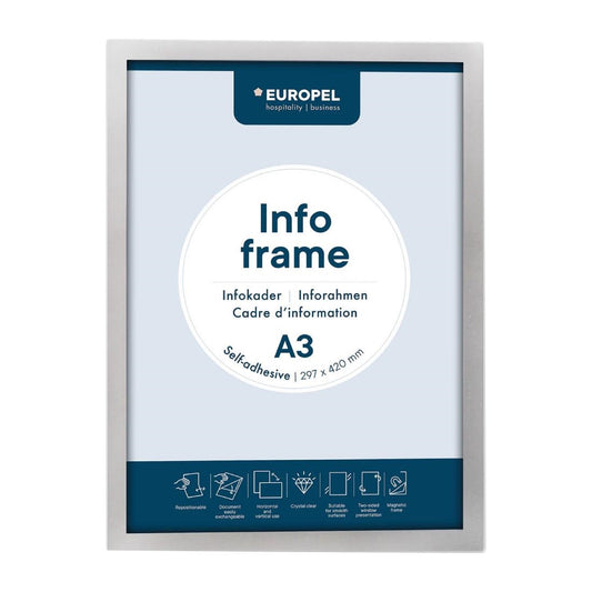 HU453 Europel Infolijst / Zelfklevende Set 2 Stuks A3 Zilver