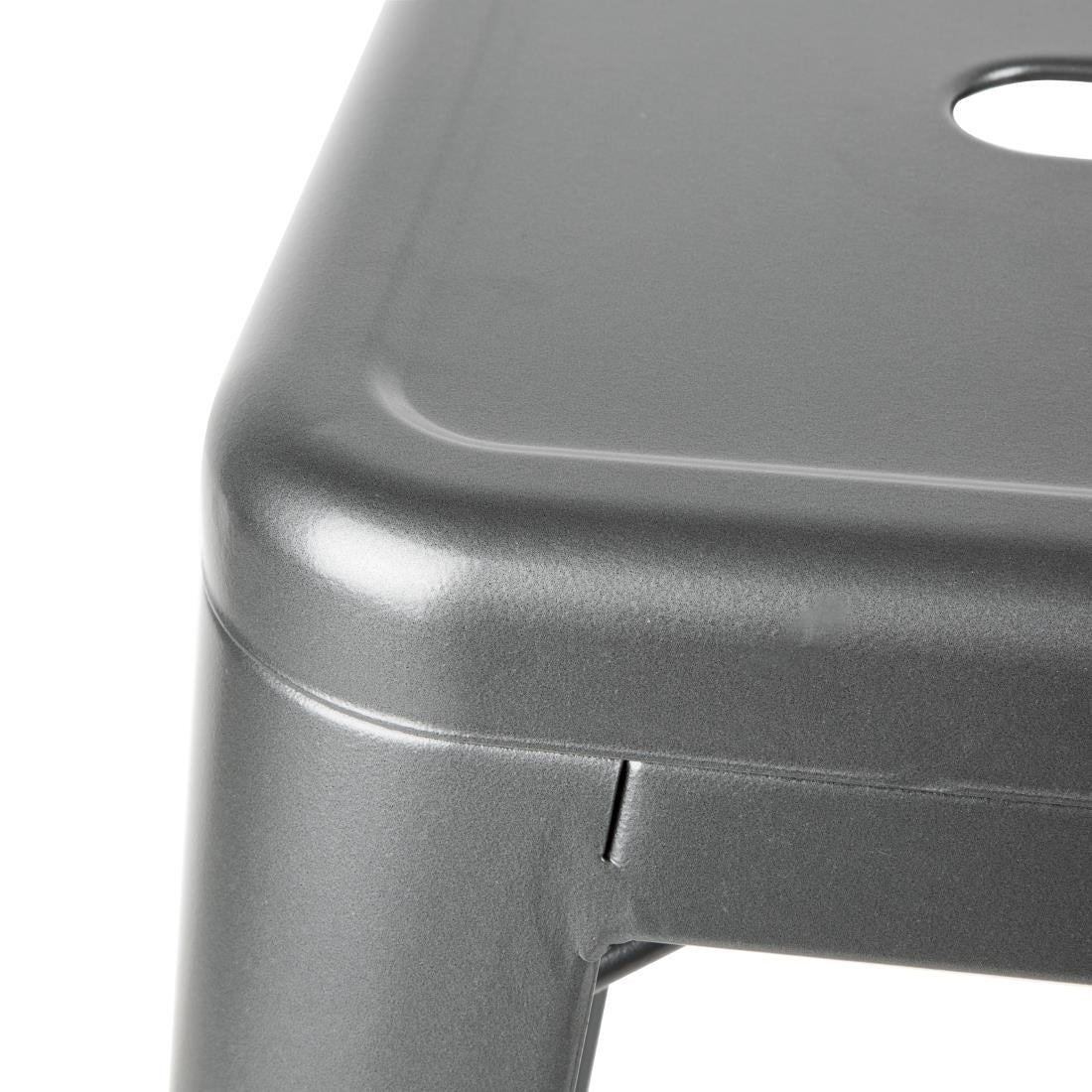 DM935 Bolero Bistro stalen barkruk met rugleuning grijs (4 stuks)