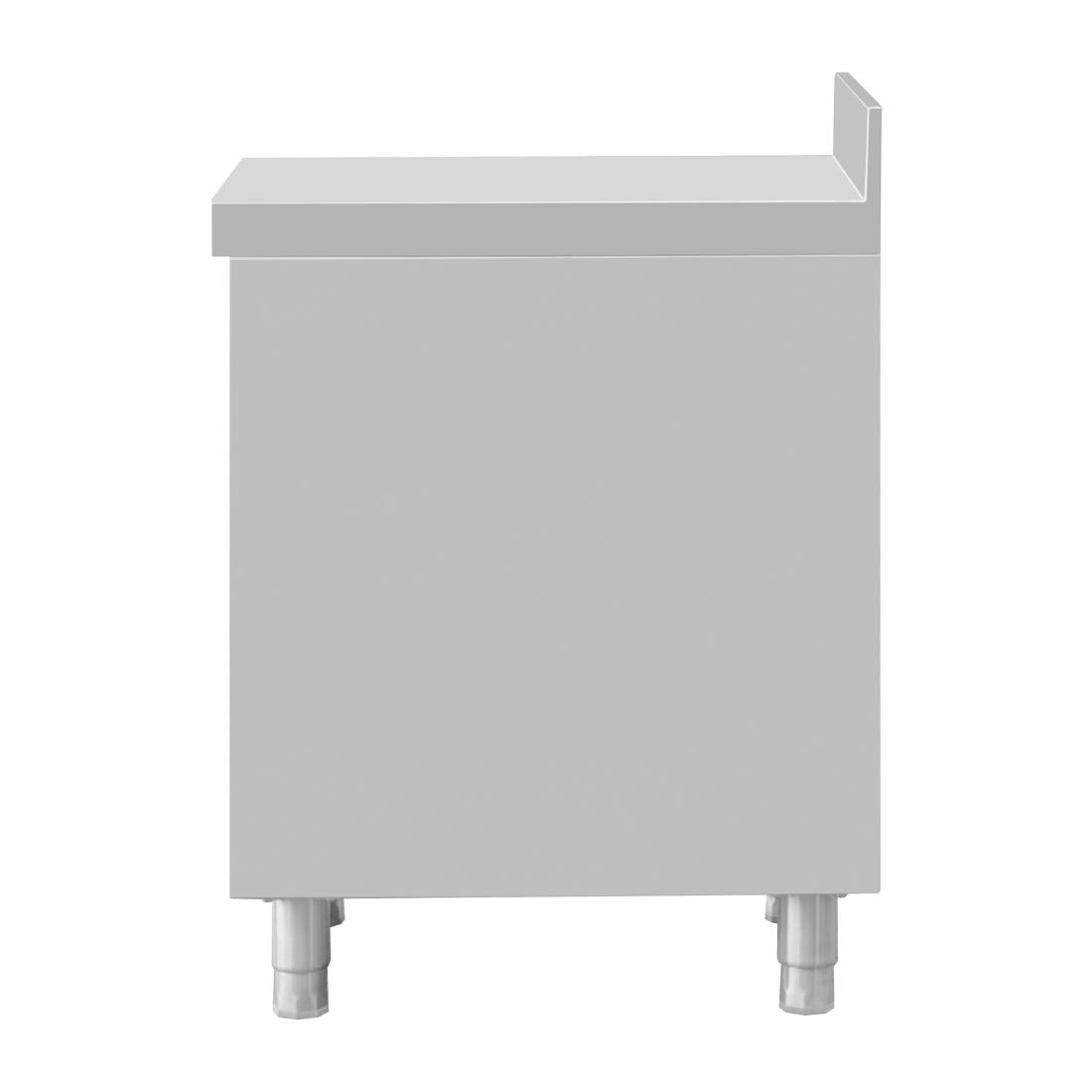 DP276 Vogue St/St Werkstation Met 4 Laden En Opstaande Rand Van 100 mm -900(H)X500(B)X700(D)Mm