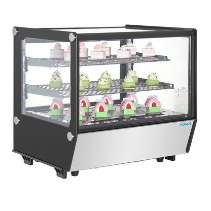 PG003 Polar G-Serie Aanrecht Model Display Koelkast Zwart Vierkant Glas 120Ltr