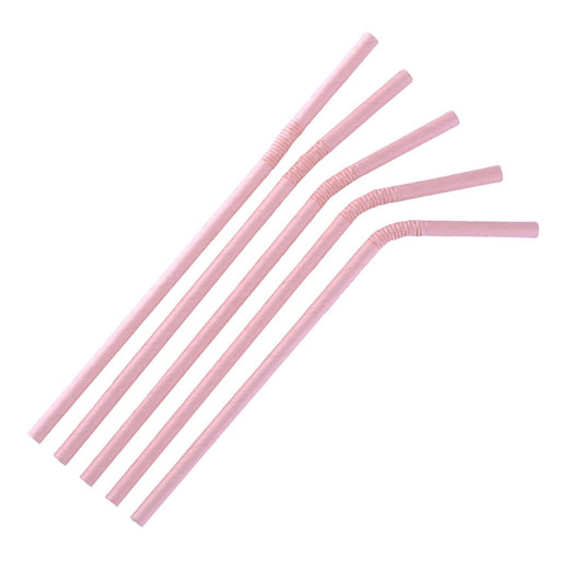 FB144 Fiesta Compostable composteerbare papieren buigrietjes roze (250 stuks)