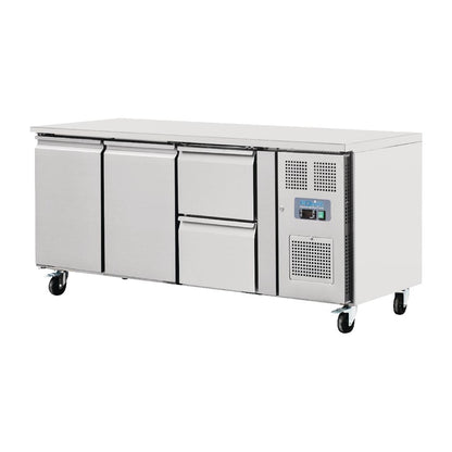 GD874 Polar U-serie koelwerkbank 2 deuren en 2 laden 417L