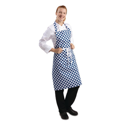 A554 Whites halterschort blauw-wit geblokt