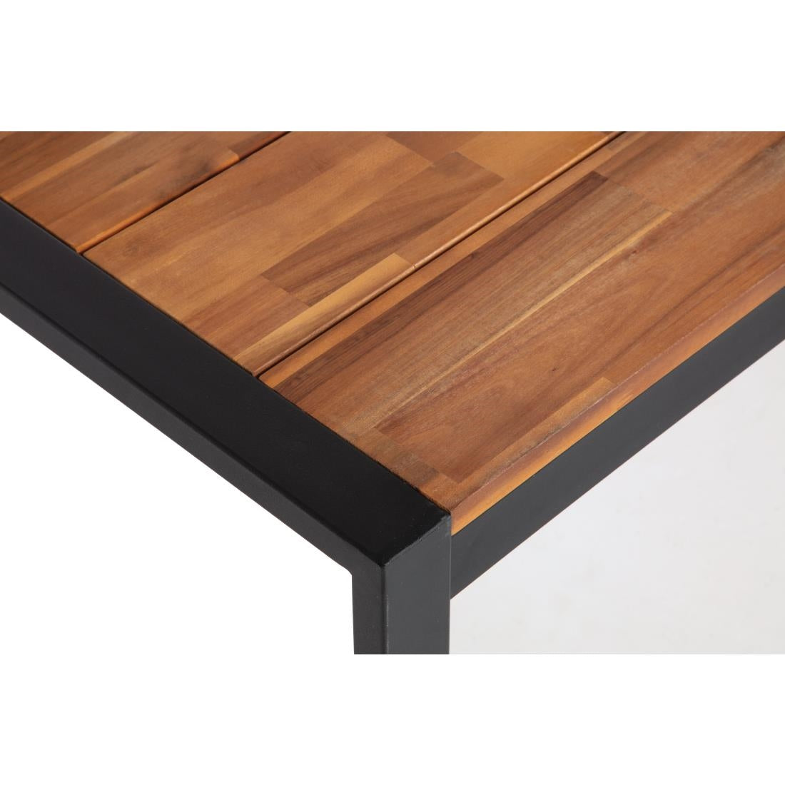 DS157 Bolero rechthoekige stalen en acaciahouten industriële tafel 180x90cm