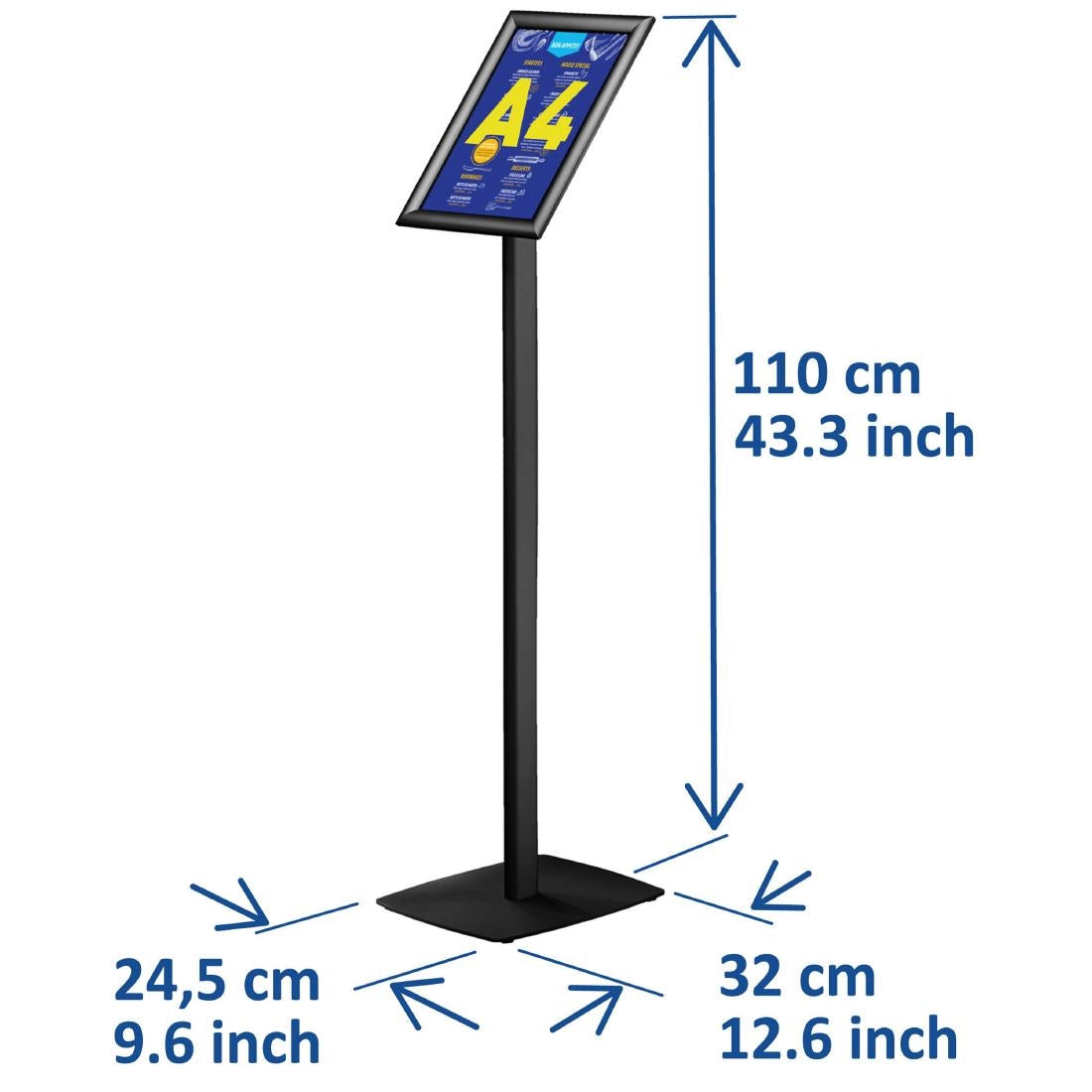 HU452 Europel Infostand Zwart Met Kliklijst A4 25mm