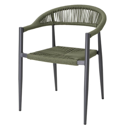 HZ592 Bolero Eden PE gevlochten rattan outdoor armstoelen groen (4 stuks)