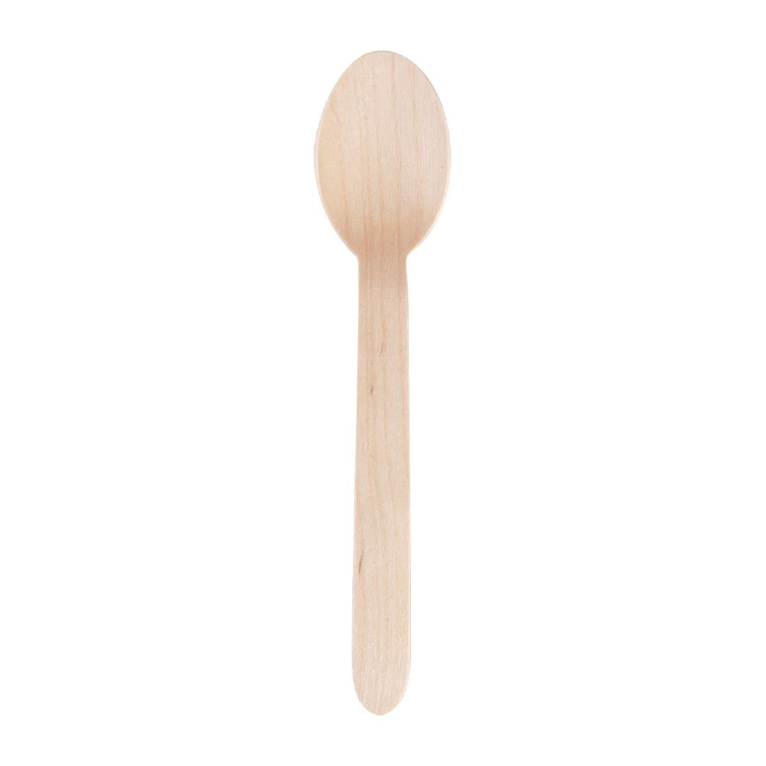 CD904 Fiesta Compostable biologisch afbreekbare houten dessertlepels 16,6cm (100 stuks)