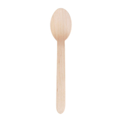 CD904 Fiesta Compostable biologisch afbreekbare houten dessertlepels 16,6cm (100 stuks)