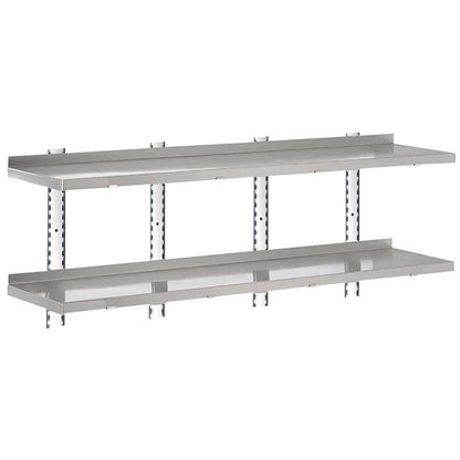 HZ766 Gastro-M Complete wandplankenset 2 niveaus 200x40cm - volledige montageset (excl. schroeven)