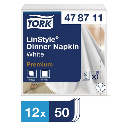 DP180 Tork Linstyle dinerservetten 1/4 vouw wit 40cm (600 stuks)