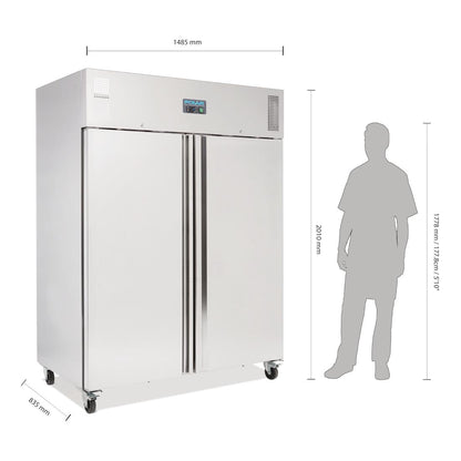 U634 Polar U-serie professionele 2-deurs koeling RVS 1300Ltr