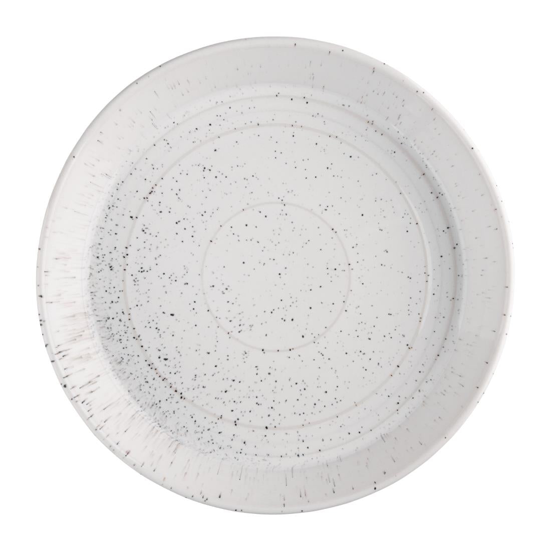 FD901 Olympia Cavolo Witte Gespikkelde Platte Ronde Kom 220mm (4 Stuks)