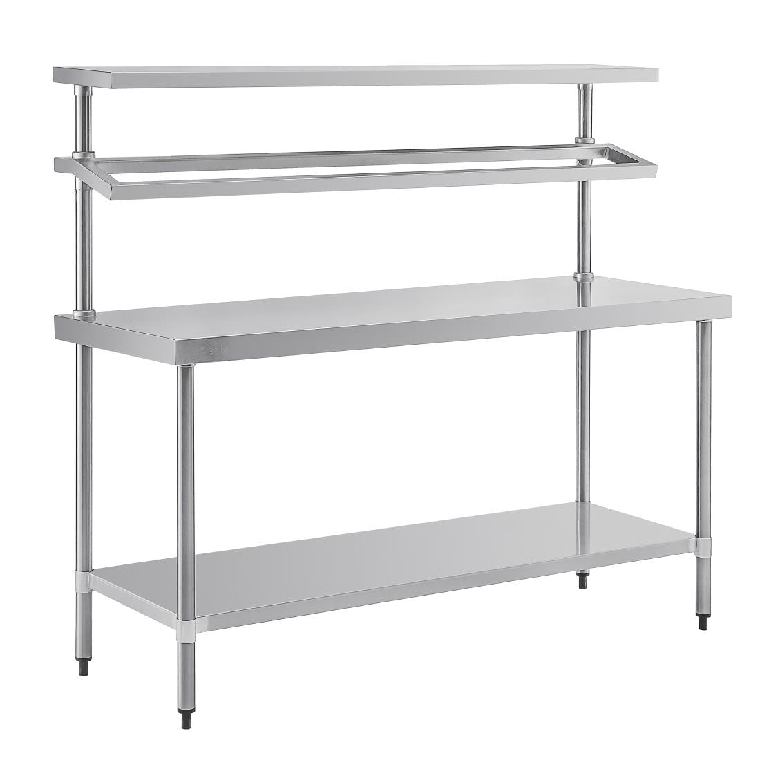 CB909 Vogue RVS werktafel met wandplanken groot