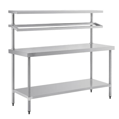 CB909 Vogue RVS werktafel met wandplanken groot