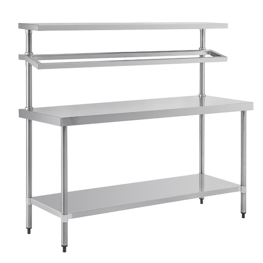 CB909 Vogue RVS werktafel met wandplanken groot