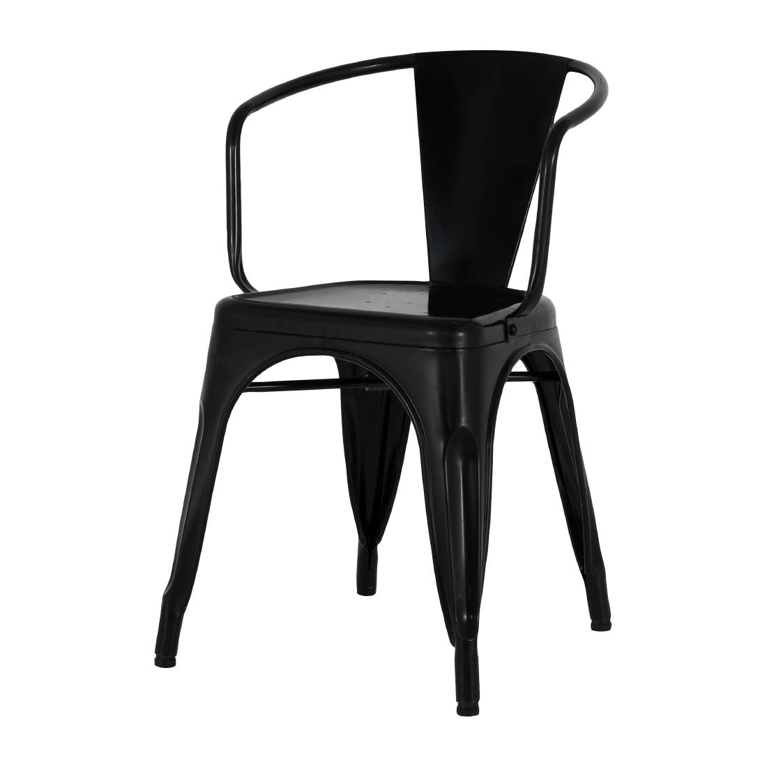 HZ806 Bolero Bistro Curve Armstoelen Zwart (4 stuks)