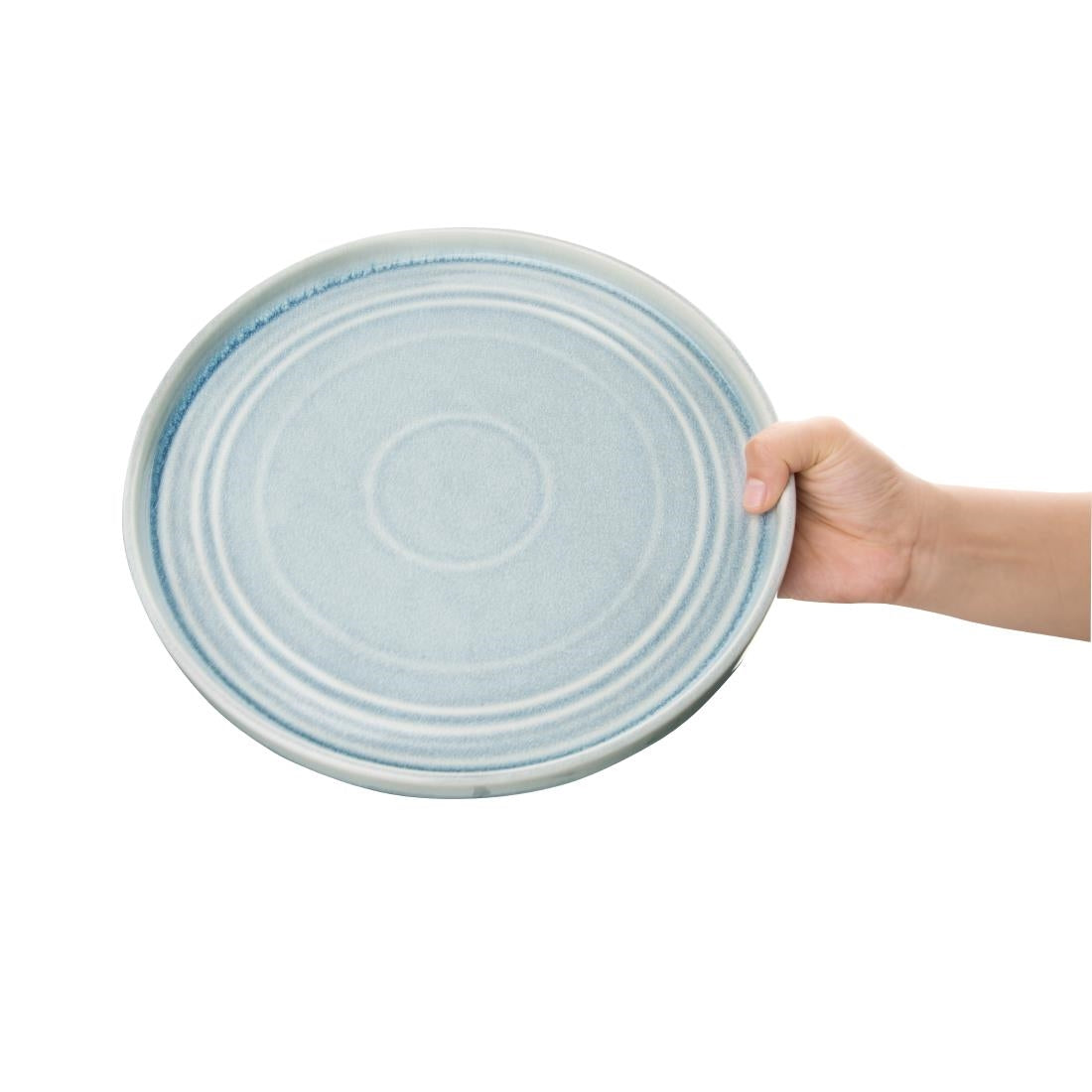 FB569 Olympia Cavolo Plat Rond Bord Ijsblauw 27cm (4 Stuks)