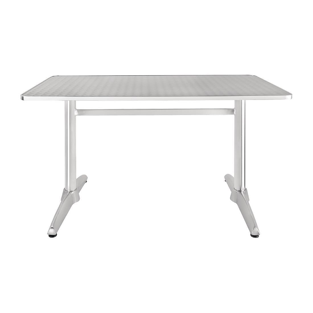 U432 Bolero rechthoekige RVS tafel met dubbele tafelpoot 120cm
