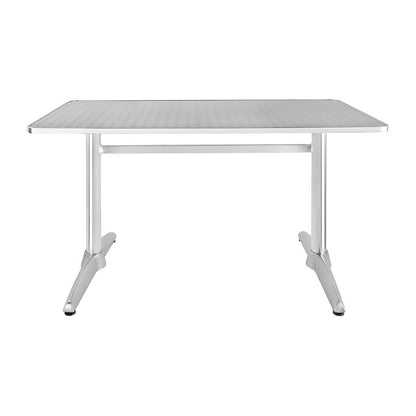 U432 Bolero rechthoekige RVS tafel met dubbele tafelpoot 120cm
