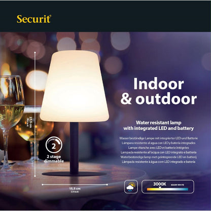 GR652 Securit Zwarte Tafellamp Michelle Incl 3 Bevestigbare Krijtbordlabels