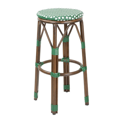 HZ147 Bolero Parijse Stijl PE Rotan Barkrukken Groen Stip Mix (2 stuks)