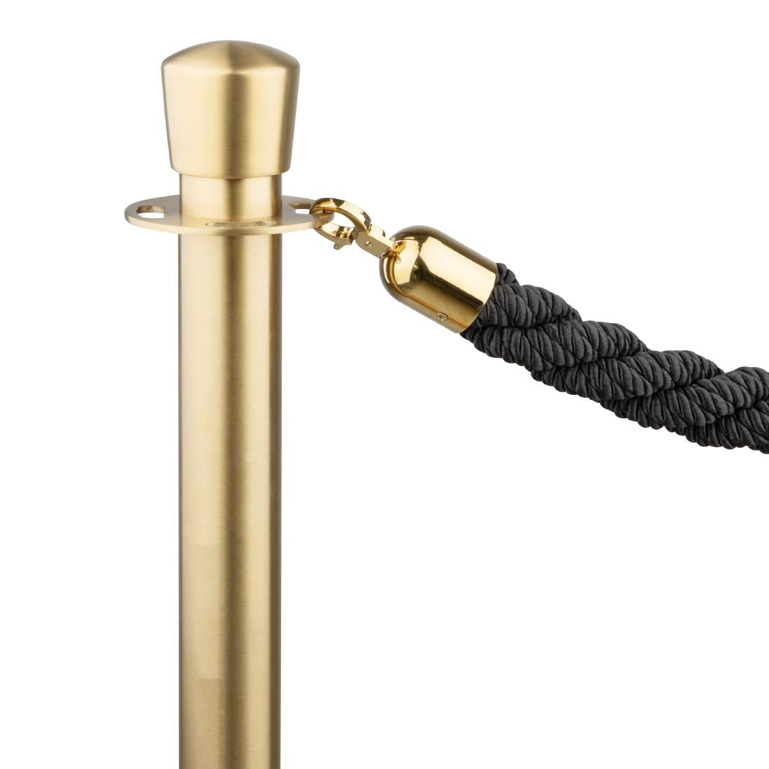 JA343 Bolero geborsteld messing staanders met platte voet en inschuifbare banner (2 stuks)