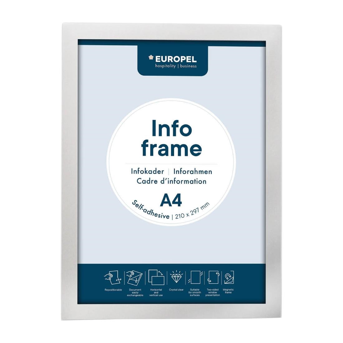 HU455 Europel Info Frame / Zelfklevende Set 2 Stuks A4 Zilver