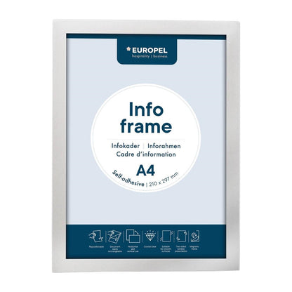 HU455 Europel Info Frame / Zelfklevende Set 2 Stuks A4 Zilver