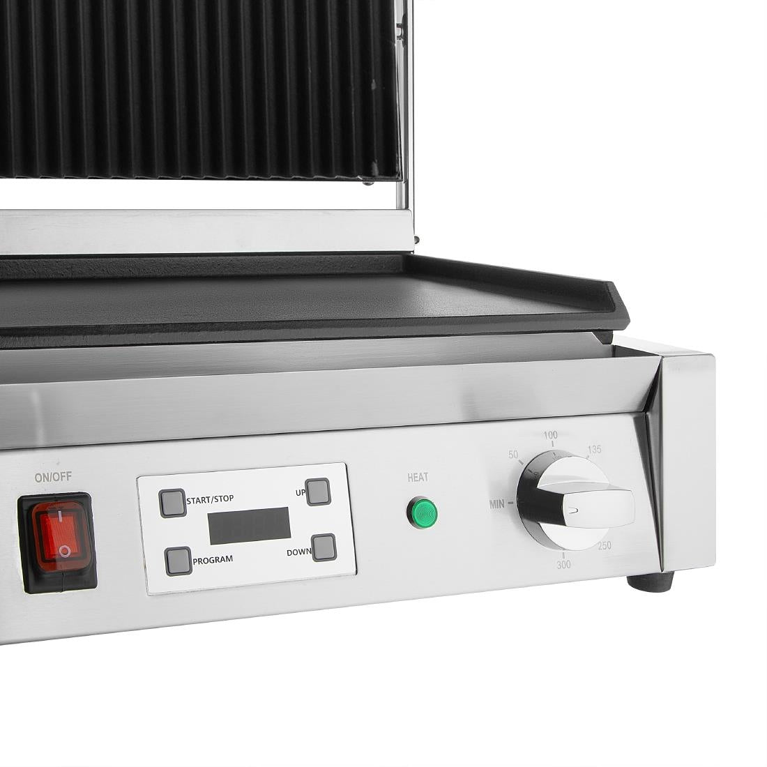 CU609 Buffalo Extra Large Contact Grill Geribbeld & Vlakke Plaat