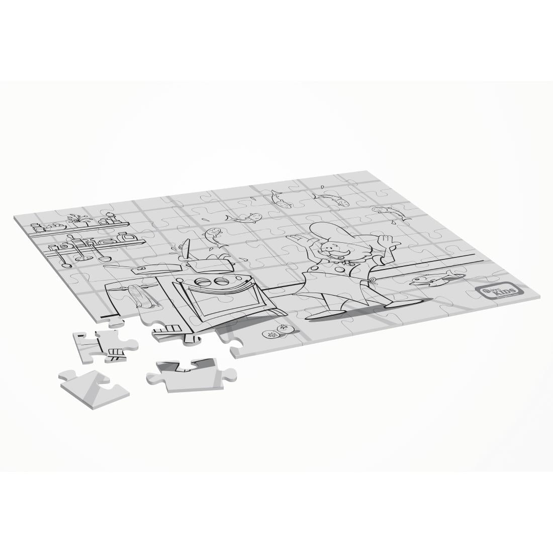 H124 Dining Kids puzzel om in te kleuren Chef (25 stuks)