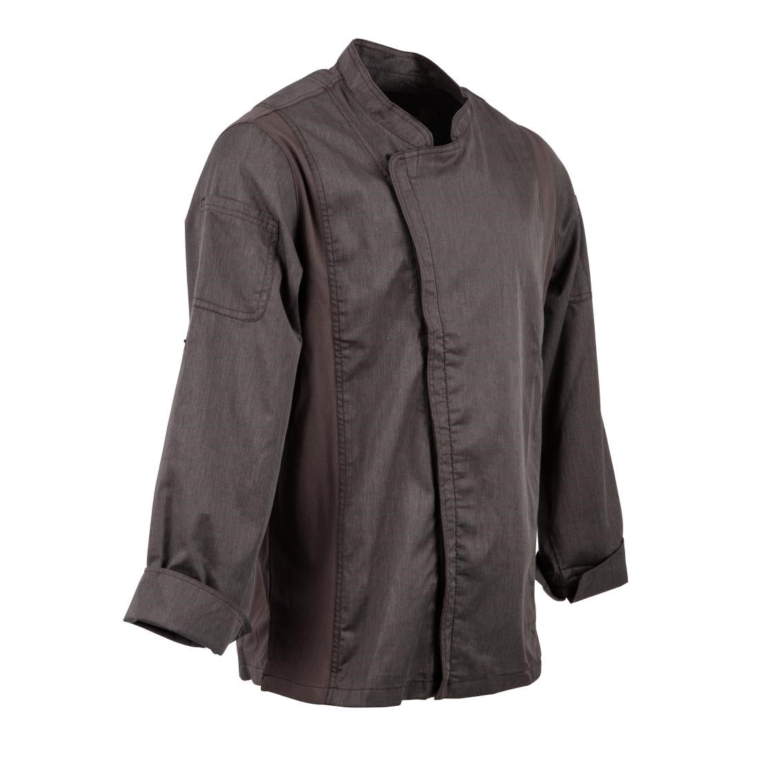 BB263-S Chef Works Urban Hartford unisex koksbuis met rits lange mouw grijs S
