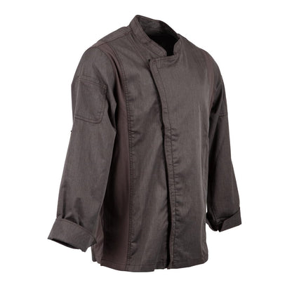 BB263-S Chef Works Urban Hartford unisex koksbuis met rits lange mouw grijs S