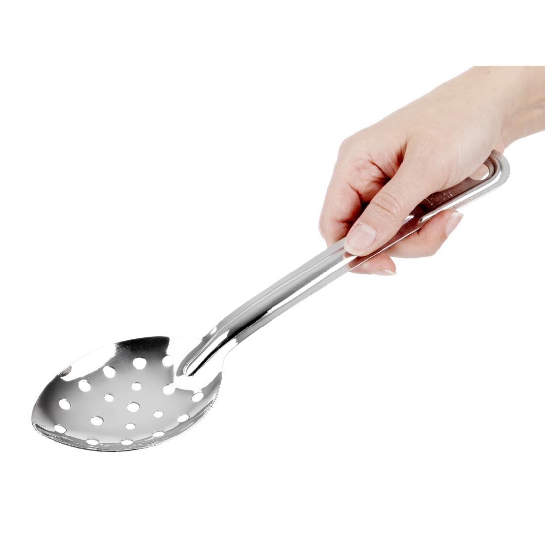 FD197 Nisbets Essentials geperforeerde RVS serveerlepel 28cm